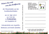 Werbe-AK zur Eröffnung der Filzwerkstätte und des Kunsthandwerkladens am 12. Sept. 2015 in Frohnleiten am Hauptplatz 40.