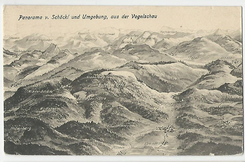 AK Panorama v. Schöckl und Umgebung aus der Vogelschau. (1921)
