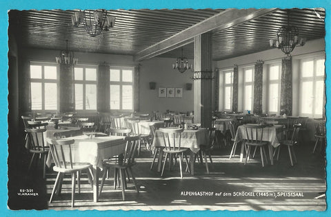 AK Alpengasthof auf dem Schöckel, Speisesaal.