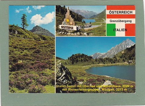AK Österreich Italien. Grenzübergang Staller-Sattel mit Obersee und Schutzhaus