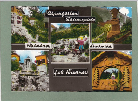 AK Waldbach. Alpengarten. Wasserspiele. F. u. A. Wiedner.