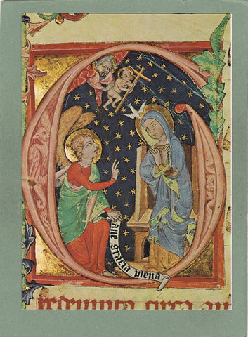 AK Stiftsbibliothek Vorau. Initiale G aus Kodex 259/I Maria Verkündigung.