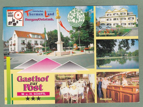 AK Burgau 6. Gasthof zur Post. W. u. H. Schittl.