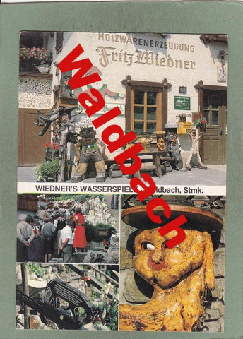 AK Waldbach. Wiedners Wasserspiele und Alpengarten.