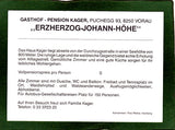 Werbe-AK Vorau. Gasthof Pension Kager, Puchegg 93.