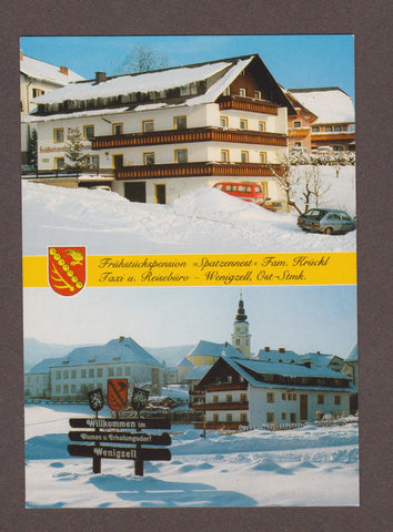 AK Wenigzell 70. Frühstückspension Spatzennest. Fam. Krückl. Franz und Sophie.