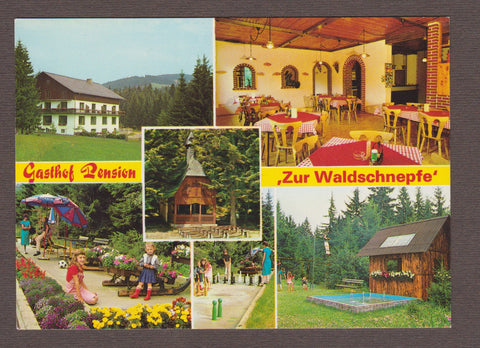 AK Wenigzell. Gasthof Pension Zur Waldschnepfe. Inh. Franz und Gertrude Bauernhofer.