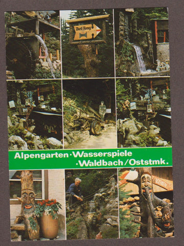 AK Waldbach. Alpengarten. Wasserspiele. F. u. A. Wiedner.