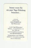 Visitenkarte Bad Waltersdorf. Hotel & Spa Der Steirerhof.