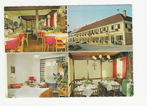AK Burgau 37. Gasthof Pension Zum Hirschen. Fam. Anton Postl.