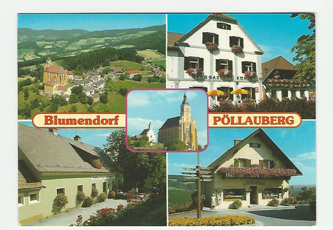 AK Blumendorf Pöllauberg. (Berggasthof König, Gasthof Goger, Kaufhaus Töglhofer)