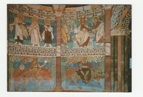 AK Hartberg. Roman. Karner mit Fresken: Christus mit den Aposteln darunter die Sieben Hauptsünden.