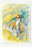AK Schloss Herberstein. Aquarell Udo Querch.