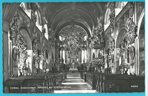 AK Vorau. Inneres der Stiftskirche. (1968)