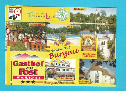 AK Grüsse aus Burgau. Gasthof zur Post W. u. H. Schittl.