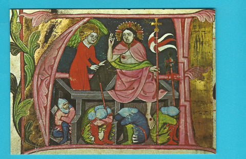 Karte Stiftsbibliothek Vorau. Initiale A aus Kodex 259/II Auferstehung Christi.
