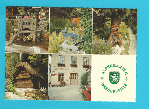 AK Waldbach. Alpengarten-Wasserspiele. A. u. F. Wiedner. Arzberg 43.
