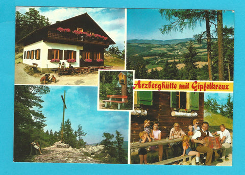 AK Arzberghütte mit Gipfelkreuz. Arzberg 124. Waldbach.