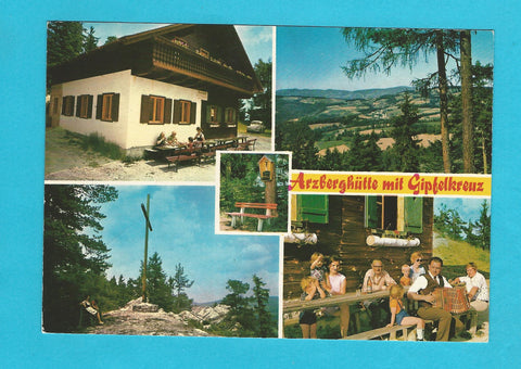 AK Arzberghütte mit Gipfelkreuz. Arzberg 124. Waldbach.