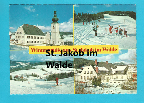 AK Wintergrüße aus St. Jakob im Walde.