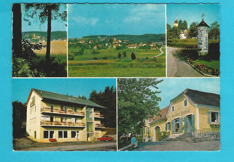 AK St. Johann i. d. Haide. Pension Andi, Kaufhaus Pußwald.