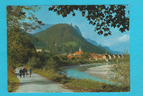 AK Motiv aus Hallein gegen die beiden Barmsteine.