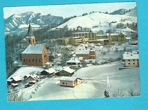 AK Heilbad Dürrnberg bei Hallein, Knappenkirche und Kurhaus gegen die Osterhorngruppe.