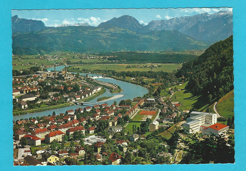 AK Hallein gegen Schwarerberg und Tennengebirge.