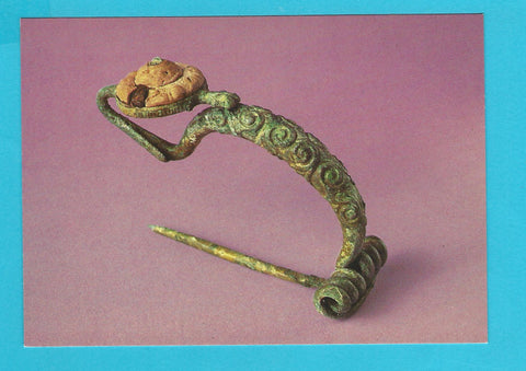 AK Keltenmuseum Hallein. Kelten in Mitteleuropa. Salzburger Landesaussstellung 1980. 12. Bronzefibel, Hallein-Dürrnberg 330-300 v. Chr.