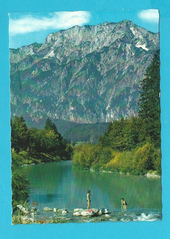 AK Rif bei Hallein. Königseeache mit Untersberg.