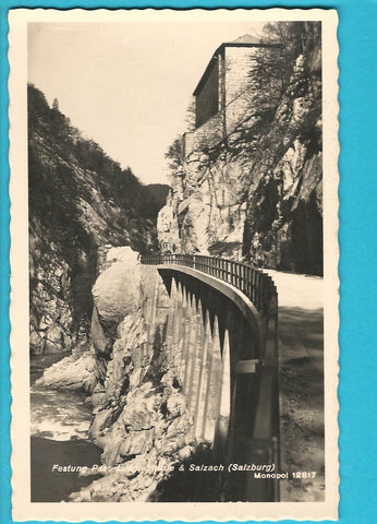 AK Festung Pass Lueg, Straße & Salzach.