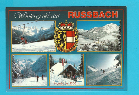 AK Wintergrüße aus Russbach. Hornhütte.