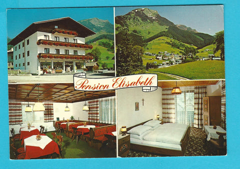 AK Russbach 12 am Paß Gschütt. Kaufhaus Schwaighofer - Pension Elisabeth. Bes.: J. u. E. Schwaighofer.