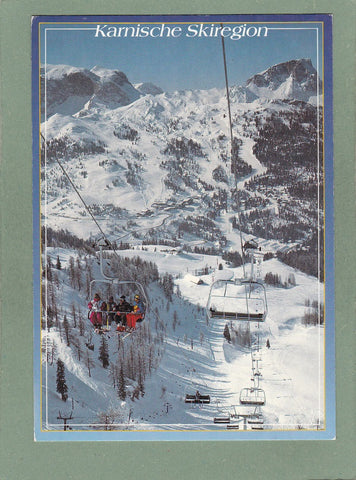 AK Karnische Skiregion. Gartnerkofel 4er Sesselbahn mit Sonnenalpe Naßfeld.