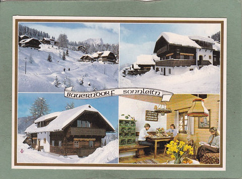 AK Hermagor-Naßfeld. Bauerndorf Sonnleitn in der Karnischen Schiregion.