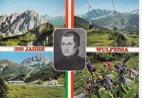 AK Sonnenalpe Naßfeld. 200 Jahre Wulfenia. Franz Xaver Freiherr von Wulfen. Entdecker der Wulfenia 1779.