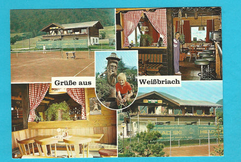 AK Grüße aus Weißbriach. Tennisplätze und Cafe Franz.