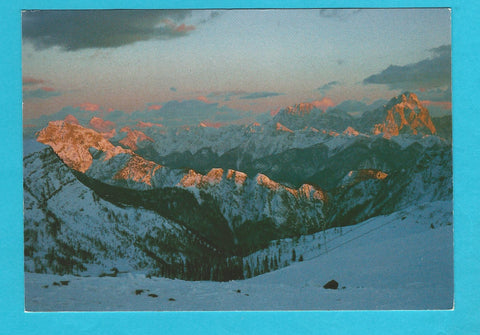AK Sonnenuntergang in der Karnischen Skiregion.