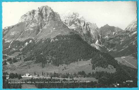 AK Plöckenpass mit Collonkofel, Kellerwand und Rauchkofel. (1959)