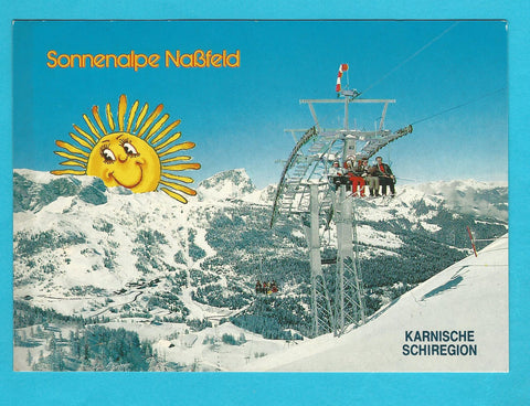 AK Sonnenalpe Naßfeld. Gartnerkofel Bahn Vierer Sessellift.