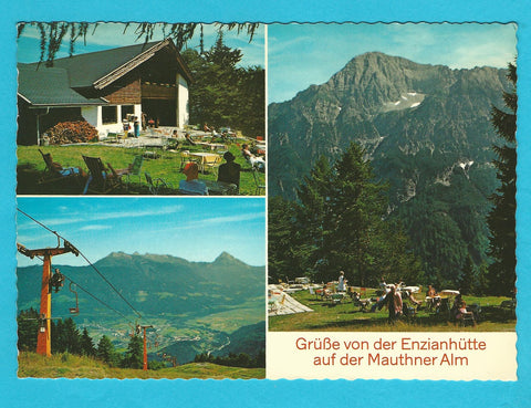 AK Grüße von der Enzianhzütte auf der Mauthner Alm.