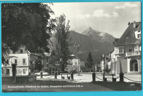 AK Kötschach. Hauptplatz mit Polinik.