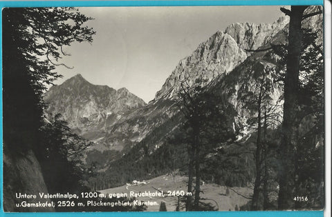 AK Untere Valentinalpe gegen Rauchkofel. Plöckengebiet.