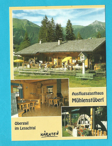 AK Liesing/Lesachtal. Ausflugsgasthaus Mühlenstüberl. Inh.: Fam. Stecher-Niggler. Obergail 31.