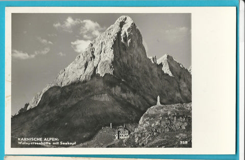 AK Karnische Alpen: Wolayerseehütte mit Seekopf.