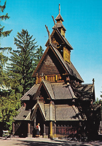 AK Norge: Norsk Folkemuseum, Oslo. Gol Stavkirke.