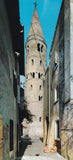 AK Caorle. Scorcio Campanile con Calle.