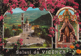 AK Saluti da Vicenza. Veduta aerea - Basilica e Piazzale della Vittoria Miracolosa Effige della Madonna di Monte Berico.