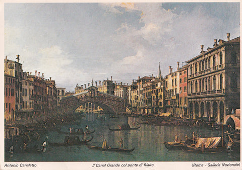 AK Antonio Canaletto. Il Canal Grande col ponte di Rialto. Roma Galelria Nazionale.