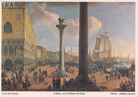 AK Luca Carlevarijs Il Molo, con il Palazzo dei Dogi. Roma Galleria Dorsini.